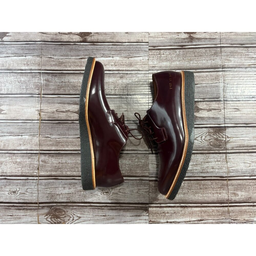 Common Projects Derby Polished Leather Loafers shoes Sz 41 color Burgundy $549 - Picture 5 of 9